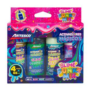 ACTIVADOR DE SLIME ARTESCO MIX FUNKY 65 ML X 4 UND