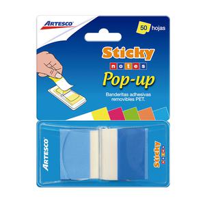 BANDERITAS ADHESIVAS ARTESCO POP UP AZUL NEÓN 50 HOJAS