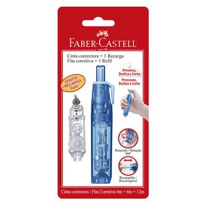CINTA CORRECTORA FABER CASTELL RETRÁCTIL AZUL + RECARGA