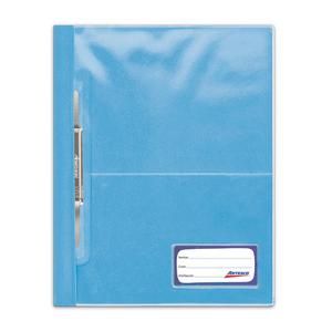 FOLDER ARTESCO A4 CELESTE TAPA TRANSPARENTE CON FASTENER