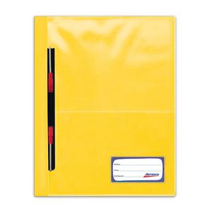 FOLDER ARTESCO A4 AMARILLO TAPA TRANSPARENTE CON GUSANO