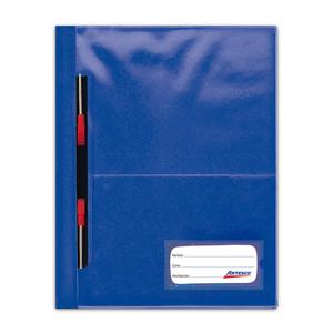 FOLDER ARTESCO A4 AZULINO TAPA TRANSPARENTE CON GUSANO