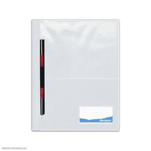 FOLDER ARTESCO A4 BLANCO TAPA TRANSPARENTE CON GUSANO