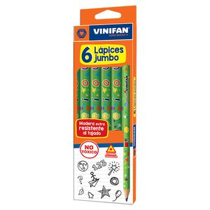 LÁPIZ 2B JUMBO VINIFAN SIN BORRADOR CAJA X 6 UND