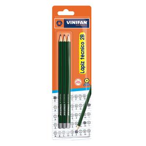 LÁPIZ 2B TÉCNICO VINIFAN SIN BORRADOR X 3 UND