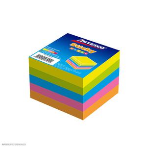NOTAS ADHESIVAS ARTESCO 75 X 75 MM COLORES NEÓN MULTICOLOR 500 HOJAS
