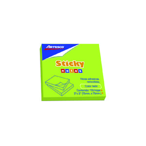 NOTAS ADHESIVAS ARTESCO 75 X 75 MM COLORES NEÓN 100 HOJAS SURTIDO