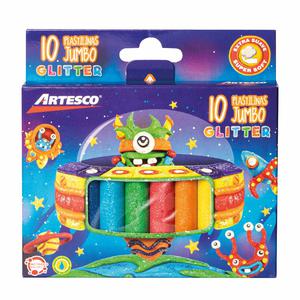 PLASTILINA JUMBO ARTESCO GLITTER X 10 UND