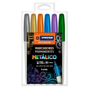 PLUMÓN INDELEBLE DELGADO VINIFAN BEST 420 METÁLICO X 6 UND