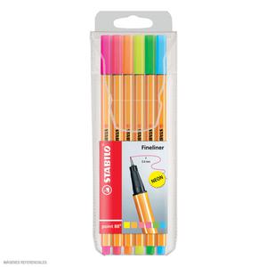 ROTULADOR STABILO EXTRAFINO 88 NEÓN X 6 UND