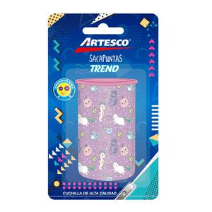 TAJADOR DOBLE DE PLÁSTICO ARTESCO TREND CON DEPÓSITO X 1 UND