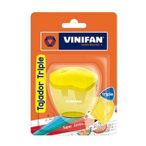 TAJADOR TRIPLE DE PLÁSTICO VINIFAN TACHO CON DEPÓSITO X 1 UND