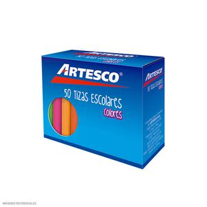 TIZA DE COLORES ARTESCO CAJA X 50 UND